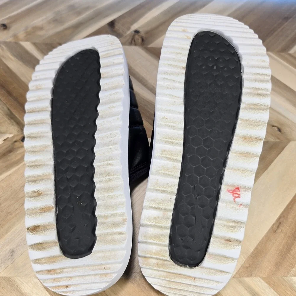 Nike Men's Asuna Slide Sandals Size 10 CW9703-002 Black/White Adjustable Shoes